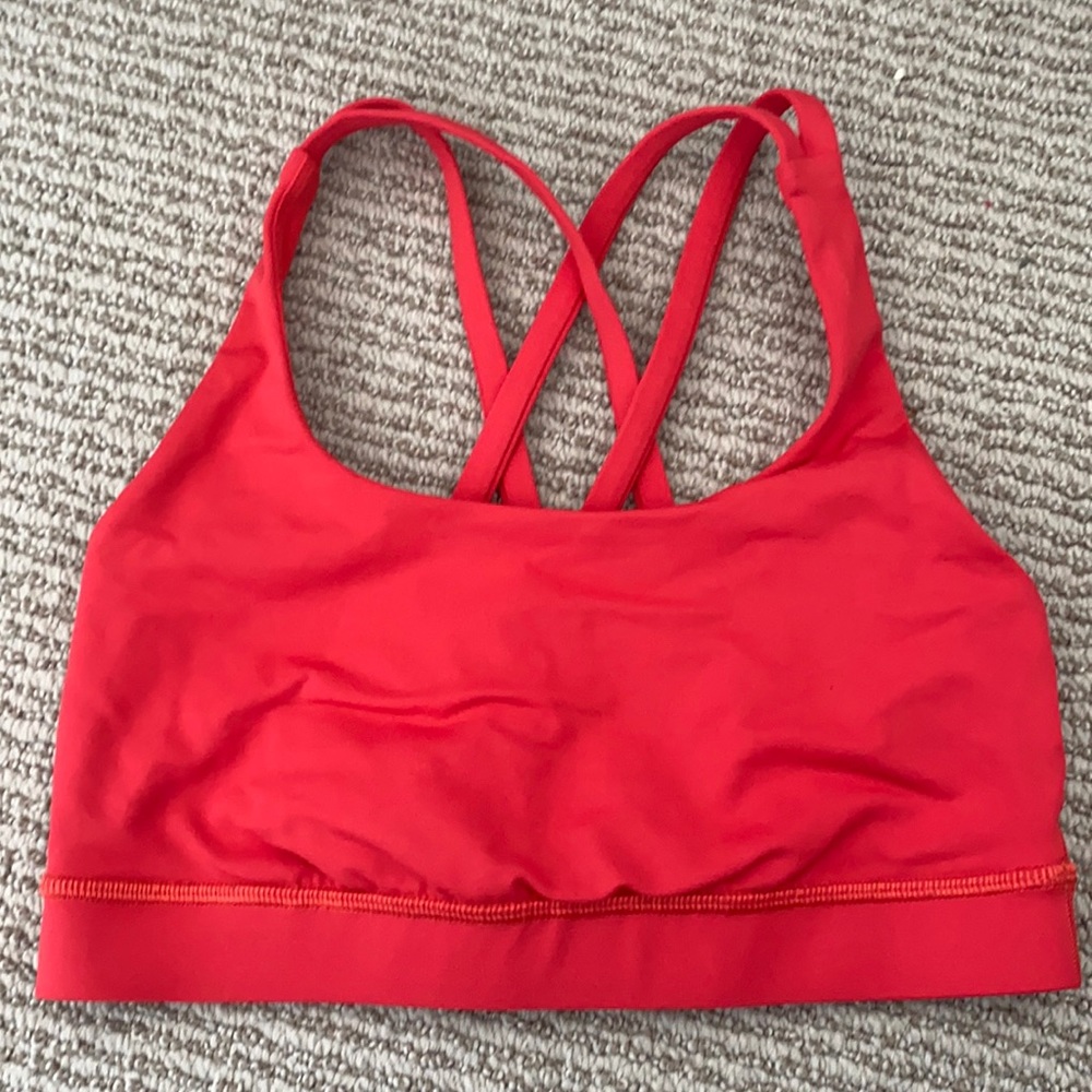 Lululemon Energy Bra in Coral Pink/Red